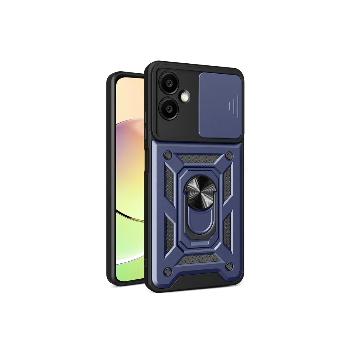Samsung Galaxy A06 Kılıf Pars Lens Yüzüklü Silikon - Lacivert