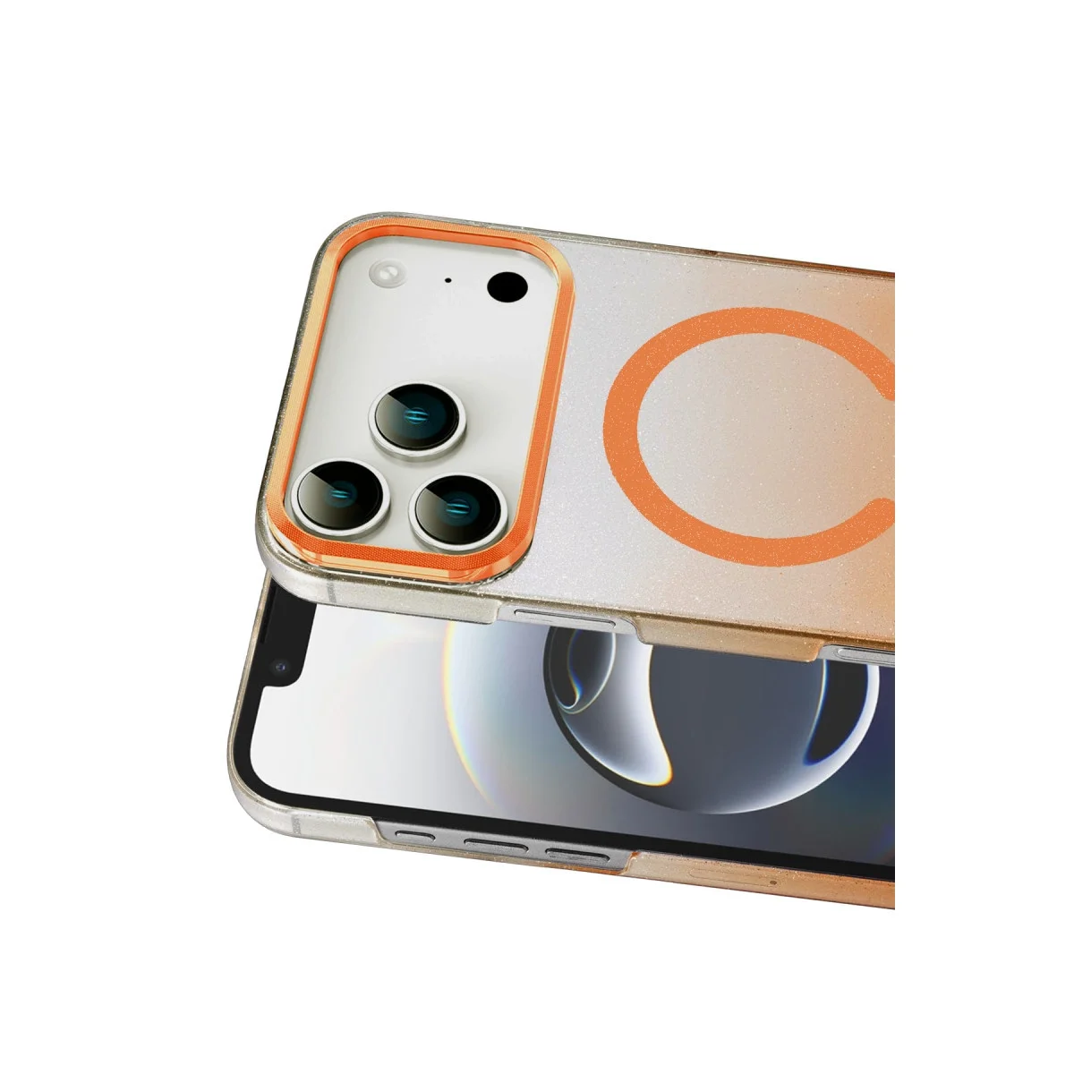 Apple İphone 17 Pro Max Glossy Magsafe Kapak - Turuncu görsel 2