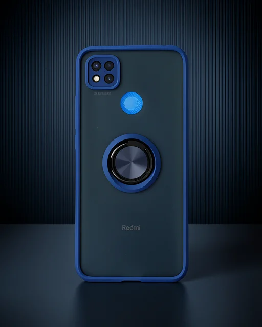 Xiaomi Redmi 9c Kılıf Montreal Yüzüklü Silikon Kapak - Lacivert