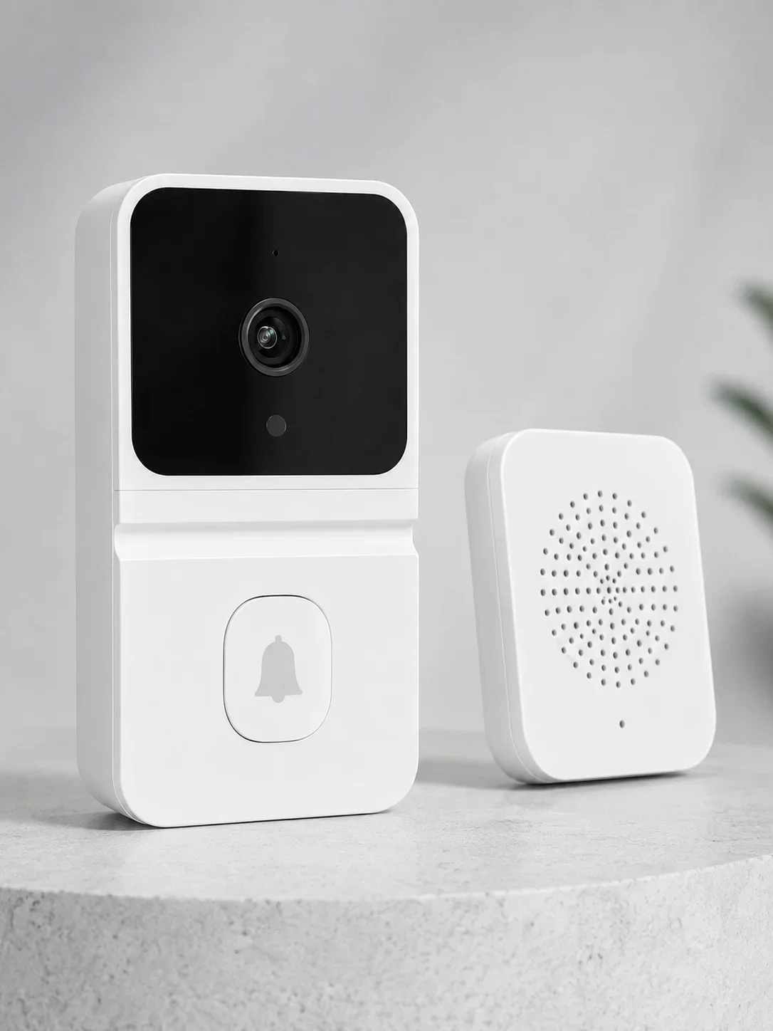 Wi-Fi Beyaz Görüntülü Kapı Zili HD Kamera, Gece Görüşü ve Çift Yönlü Konuşma Özellikli görsel 3