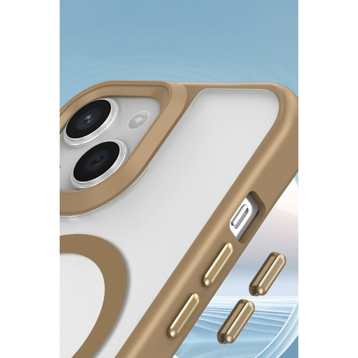 Apple İphone 15 Plus Kılıf Enka Magsafe Silikon Kılıf - Desert görsel 2