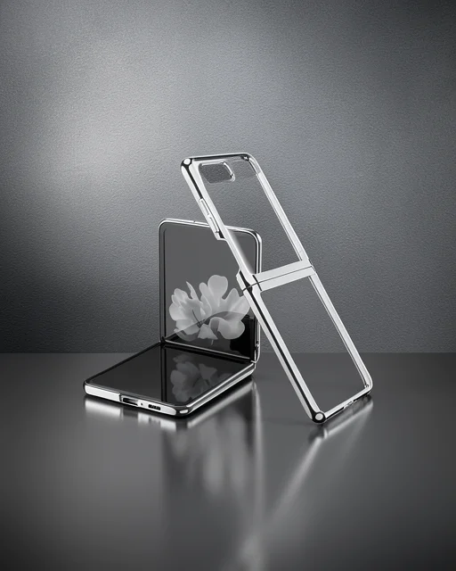 Samsung Galaxy Z Flip 4 Kılıf Fold Element Kapak - Gümüş