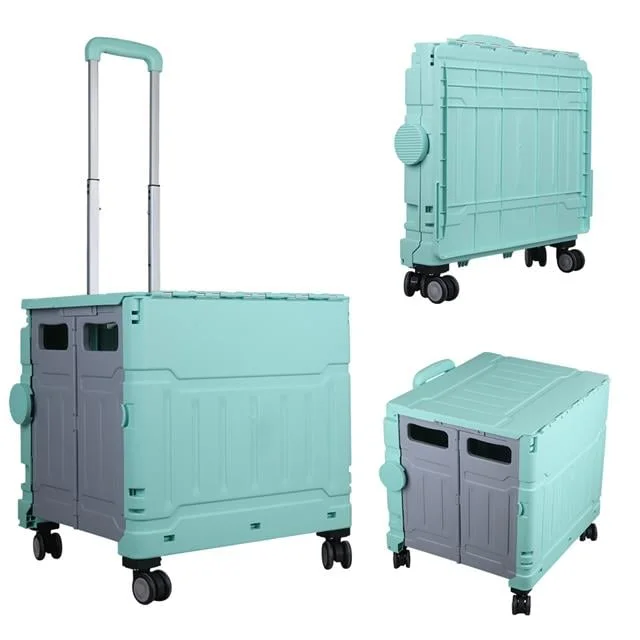 SN-26968 Katlanabilir Market Pazar Kamp Tekerlekli Alışveriş Arabası 60KG Kapasiteli