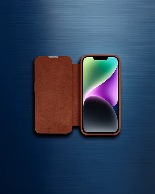 Apple İphone 14 Pro Kılıf Dolpin Kapaklı - Kahverengi