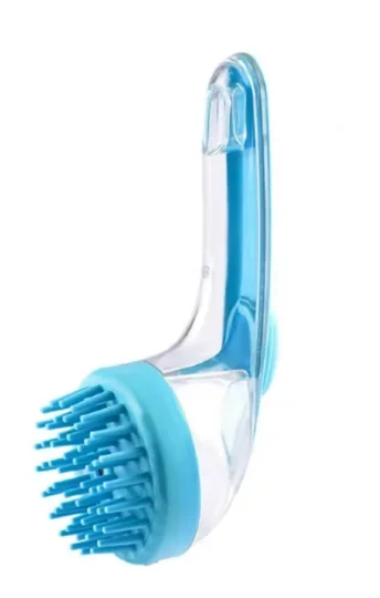 1. Yumuşak Silikon Uçlu Pet Banyo Fırçası Şampuan Hazneli Kedi Köpek Yıkama ve Masaj Tarağı görsel 4