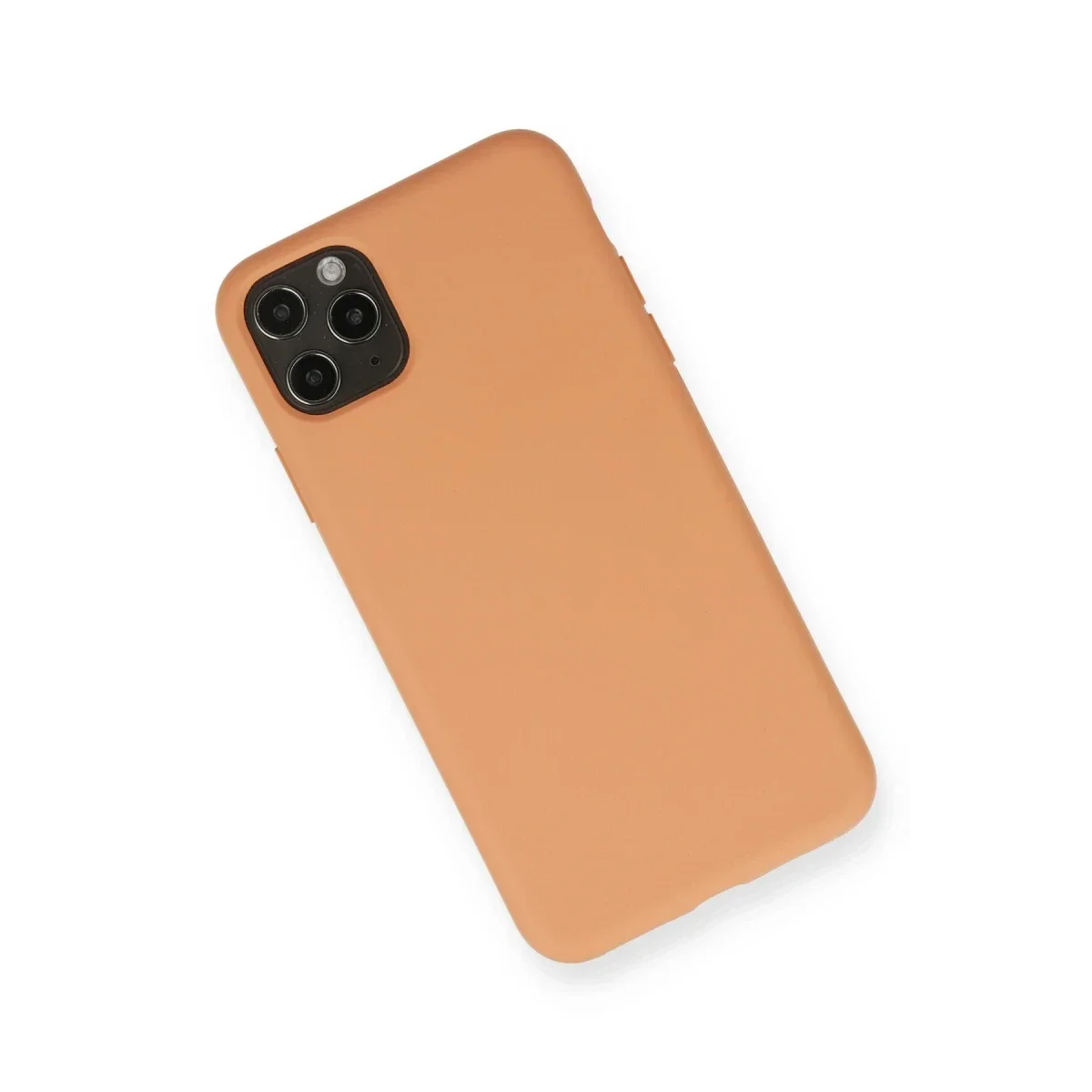 Apple iPhone 11 Pro Max Kılıf Nano içi Kadife Silikon - Mat Turuncu görsel 2