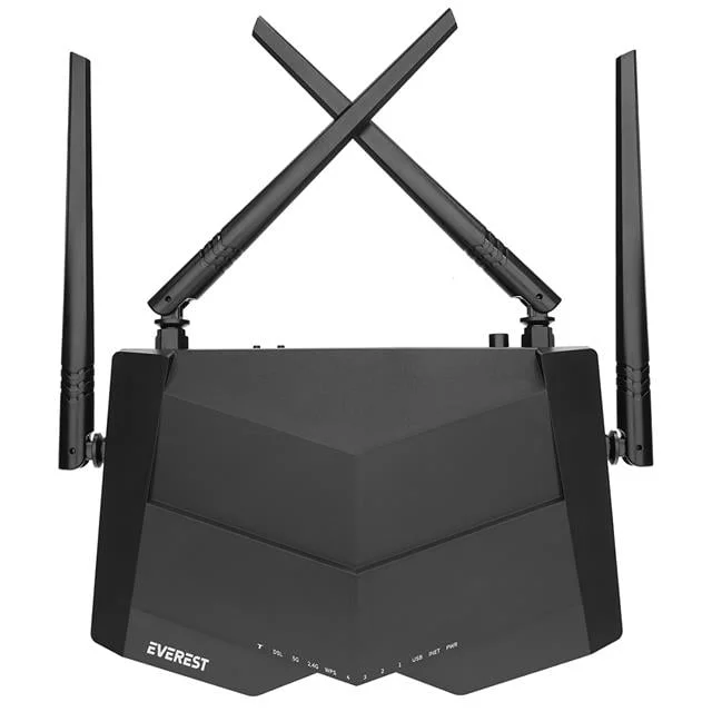 Everest SG-V1200 AC1200 Dualband Wi-Fi Gigabit VDSL2/ADSL2 4*5dbi Antenli Kablosuz Modem Router görsel 2
