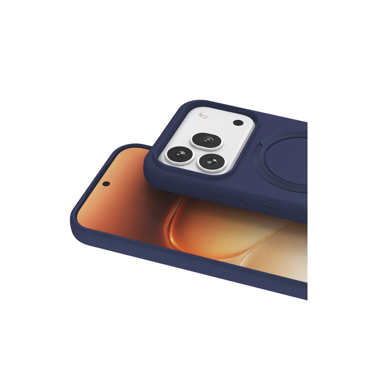 Huawei Honor 600 Pro Regal Magsafe Standlı Kapak - Lacivert görsel 2