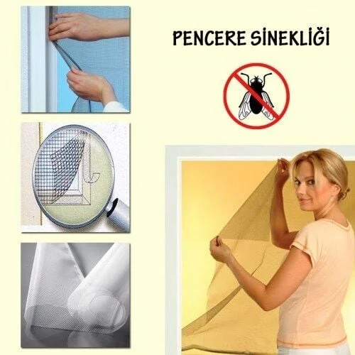 Tüm Cam Pencere Kapılara Uyumlu Tek Kanat Pencere Sinekliği (adet fiyatıdır) görsel 2