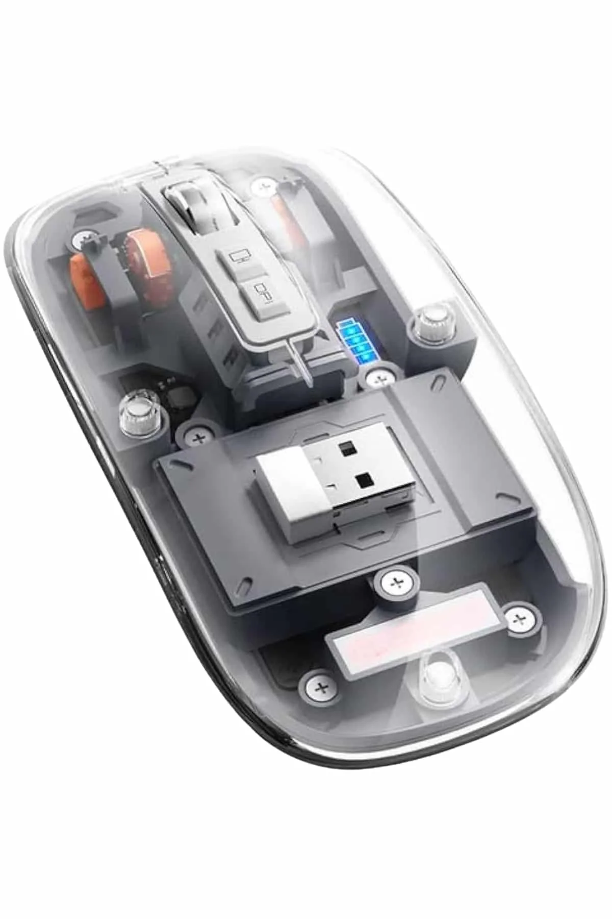 Kablosuz Mouse Fare Şarjlı Bluetooth Wireless Çift Modlu Sessiz görsel 2