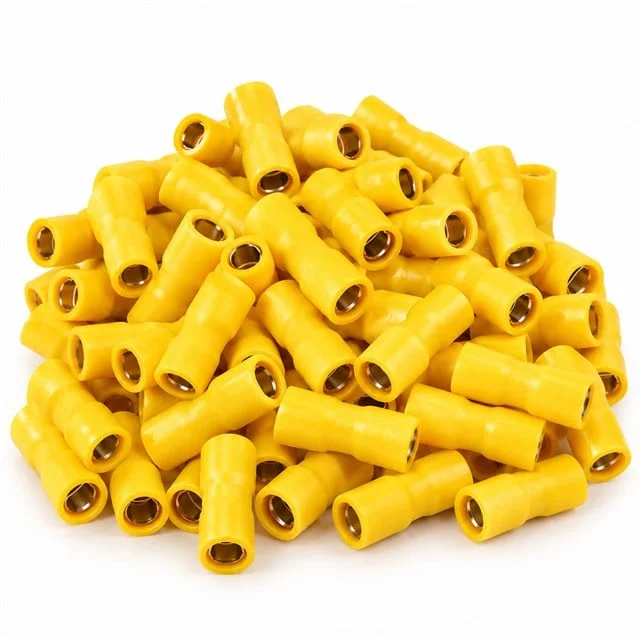 PM-39075 4-6mm2 Kesit 25x8x8mm Soket Sarı İzoleli Kablo Pabucu (100’lü Paket) görsel 2