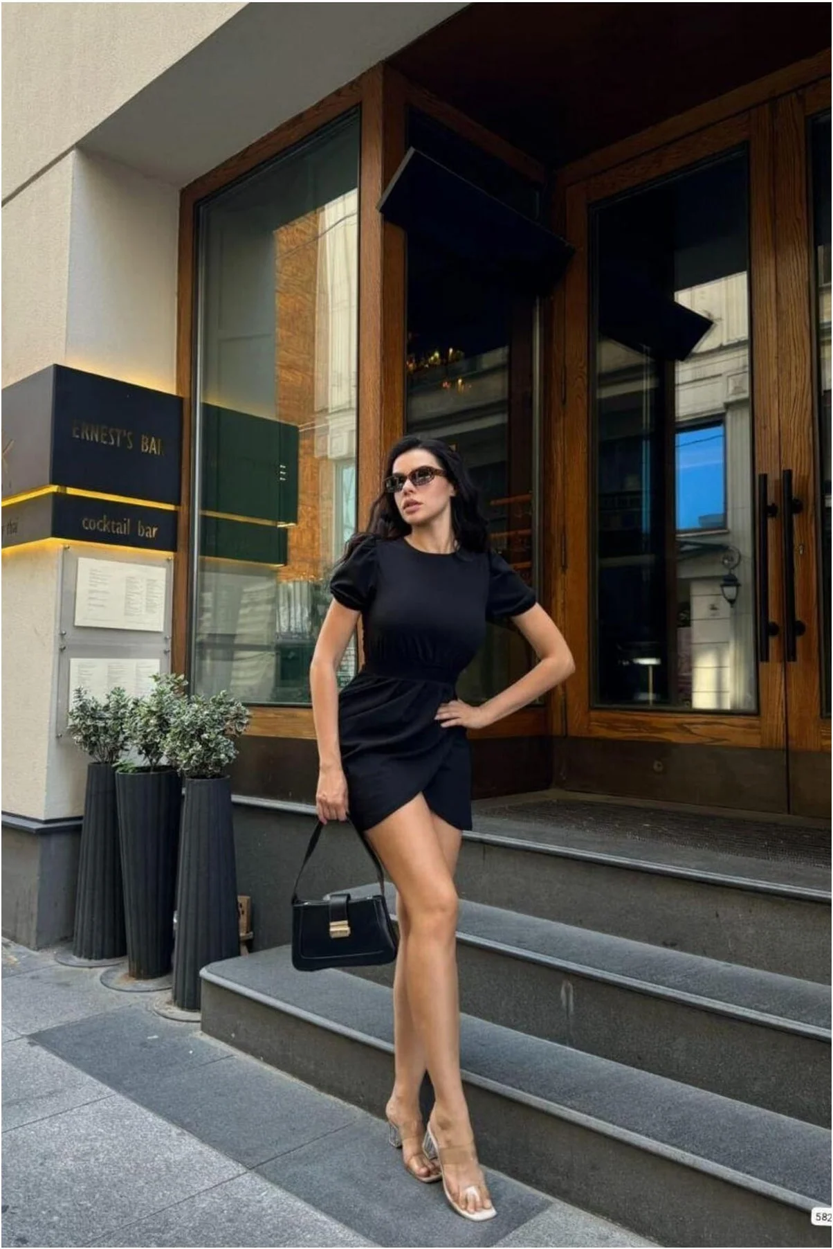 Bisiklet Elbise Kısa Yaka Mini Kollu