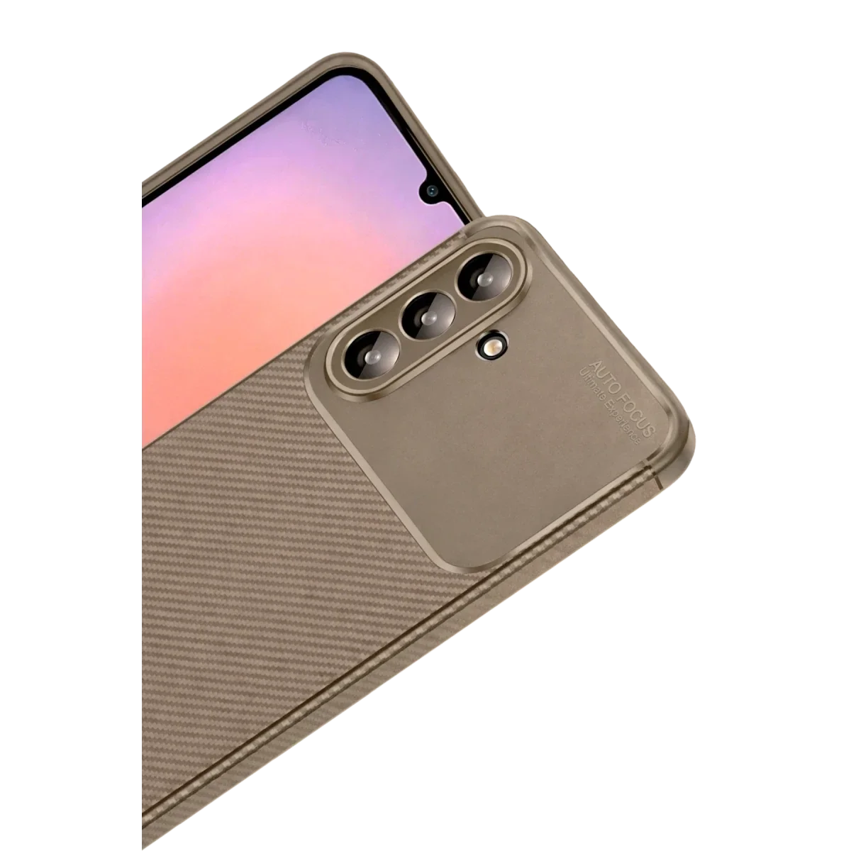 Samsung Galaxy A37 5G Auto Focus Karbon Kapak - Kahverengi görsel 2