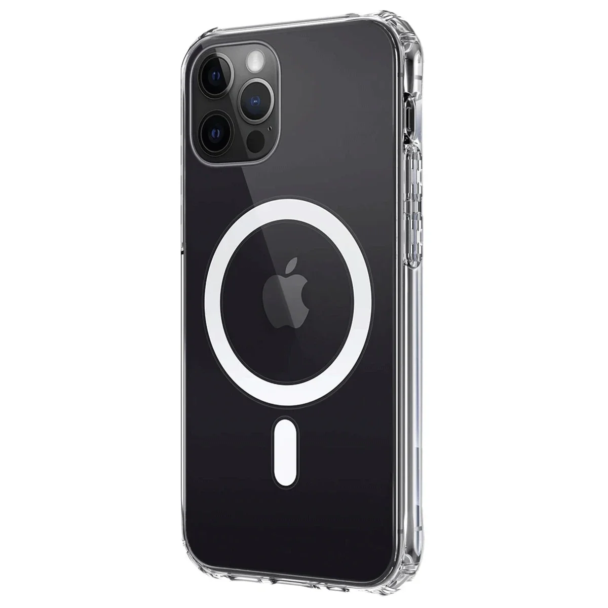 Apple iPhone 12 Kılıf Magneticsafe Şeffaf Silikon - Şeffaf görsel 2
