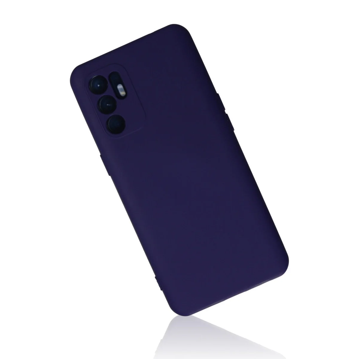 Oppo Reno 6 Kılıf Nano İçi Kadife Silikon - Mor görsel 2
