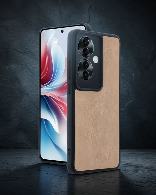 Oppo Reno 11f Kılıf Aras Deri Kapak - Pudra