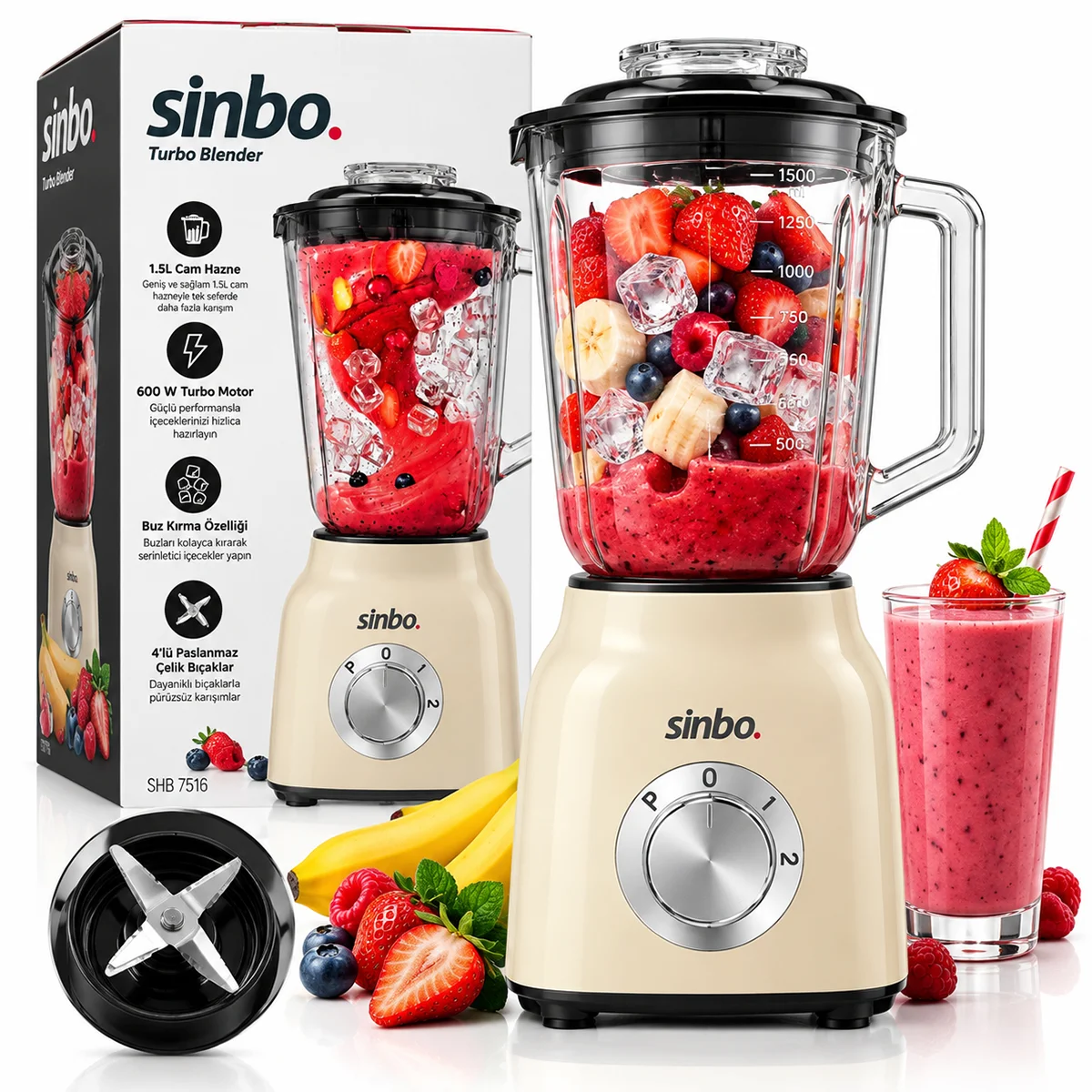 Turbo El Blender Seti (600W) - Doğrayıcı & Mikser & Blender görsel 2