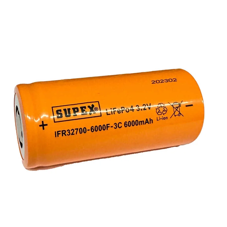 IFR32700-6000F-3C 3.2V Li-Ion 6000mAh 3C Deşarj Akımı Düz Kafa Pil görsel 2