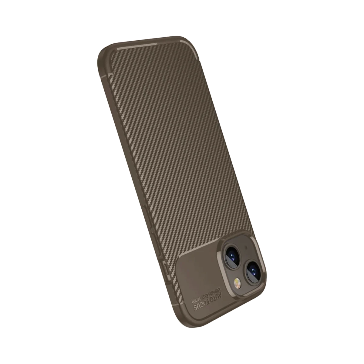 Apple iPhone 15 Kılıf Auto Focus Karbon Kapak - Kahverengi görsel 3
