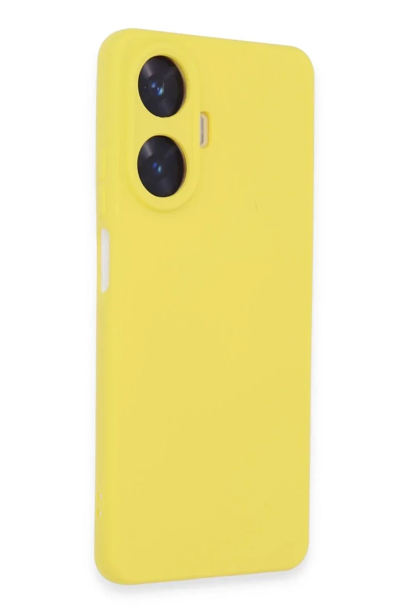 Realme C55 Kılıf Nano içi Kadife Silikon - Sarı