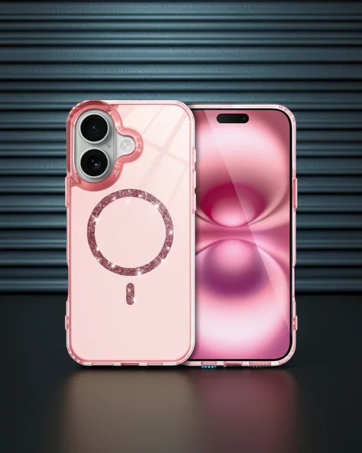 Apple İphone 16 Plus Live Diamond Magsafe Kapak - Pembe