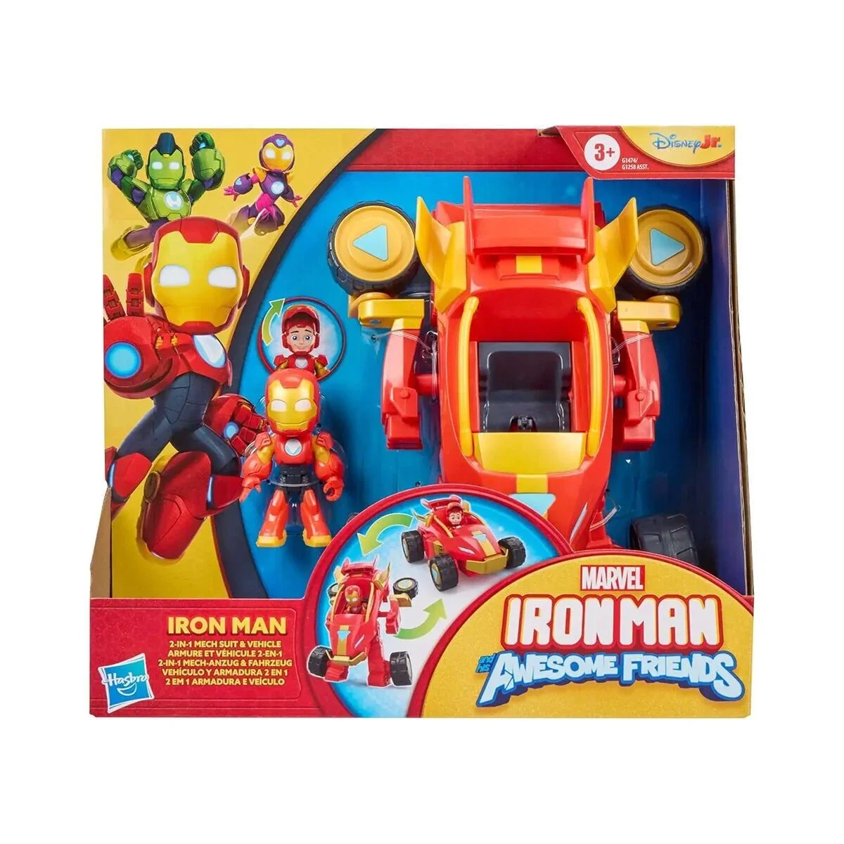 G1474 Iron Man And His Awoesome Friends 2si1arada Araç Seti +3 yaş