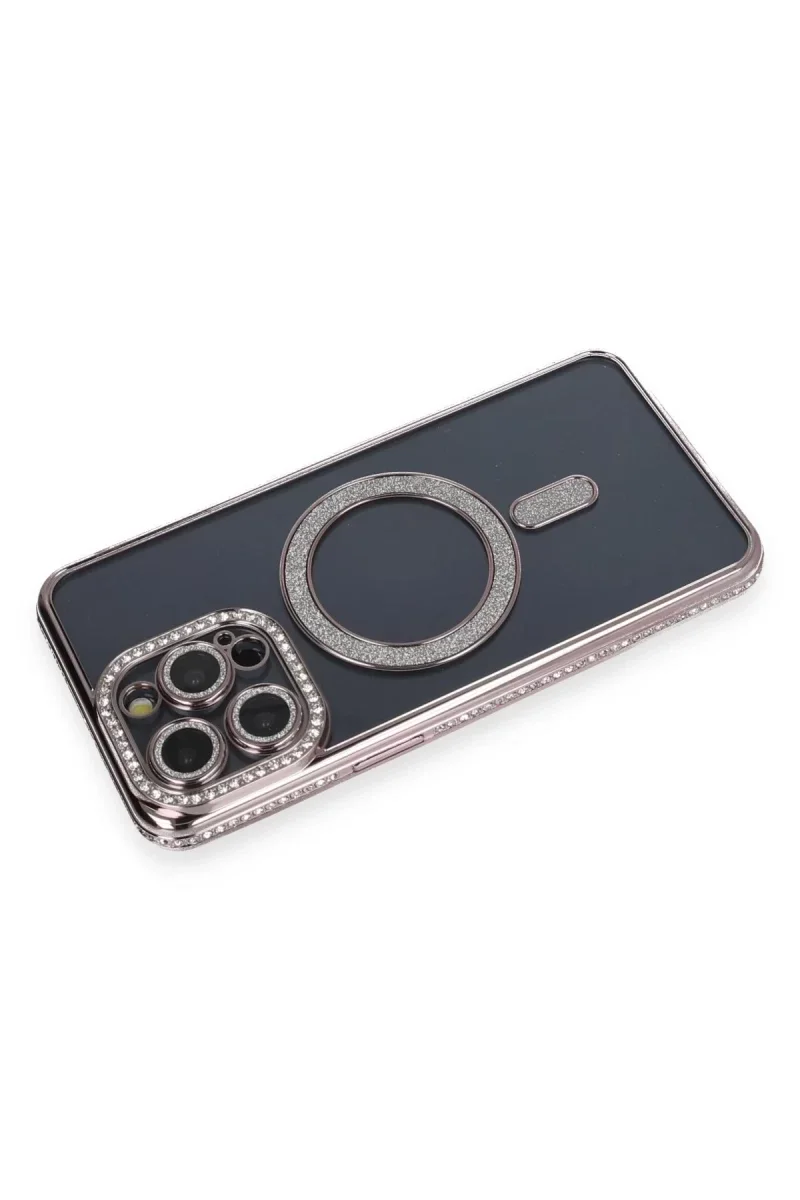 Apple iPhone 14 Pro Kılıf Joke Simli Magneticsafe Kılıf - Gri görsel 2