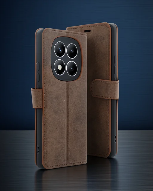 Xiaomi Redmi Note 14 Pro 4g Kılıf Trend S Plus Kapaklı Kılıf - Taba