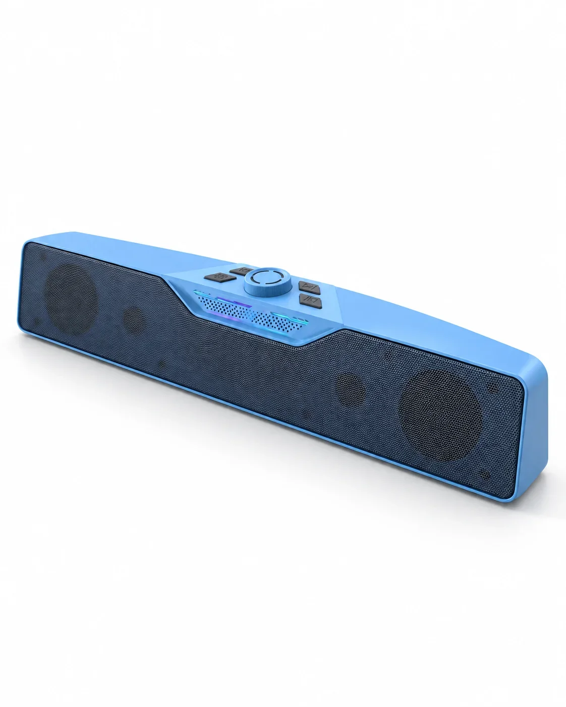 Döner Kontrol Düğmeli Bluetooth 5.4 Kablosuz Hoparlör 6 W RGB Işıklı Mavi görsel 2