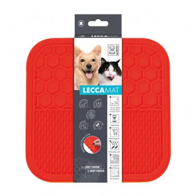 Lecca Kedi ve Köpekler İçin Yavaş Beslenme Ödül Matı Medium Kırmızı 21x21 CM