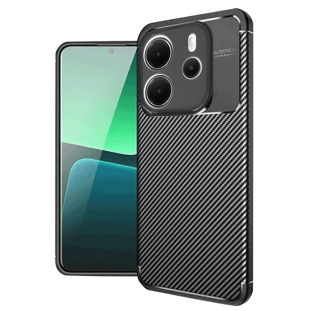 Xiao Red Note 14 4g Kılıf Auto Focus Karbon Kapak - Siyah