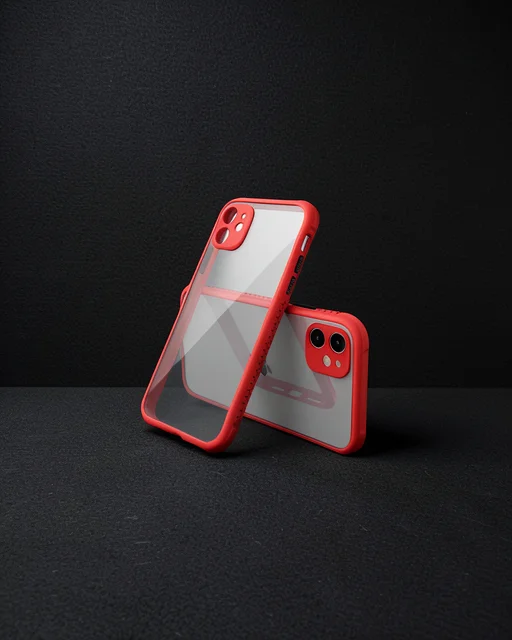 Apple İphone 12 Mini Kılıf Miami Şeffaf Silikon - Kırmızı
