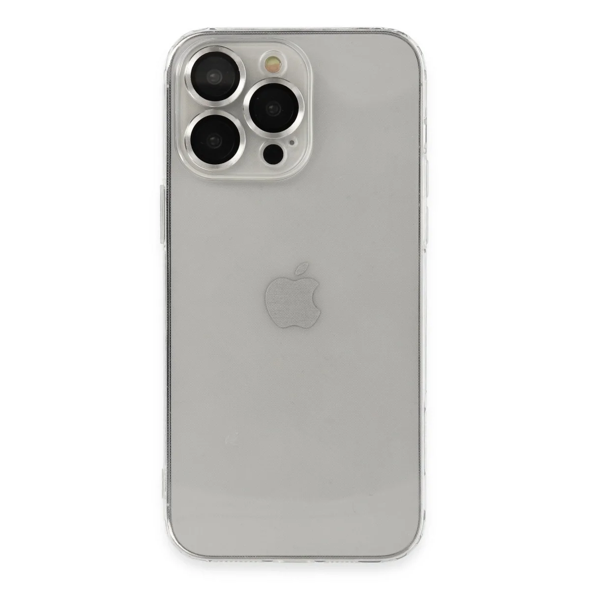 Apple İphone 13 Pro Max Kılıf Luko Lens Silikon - Gümüş