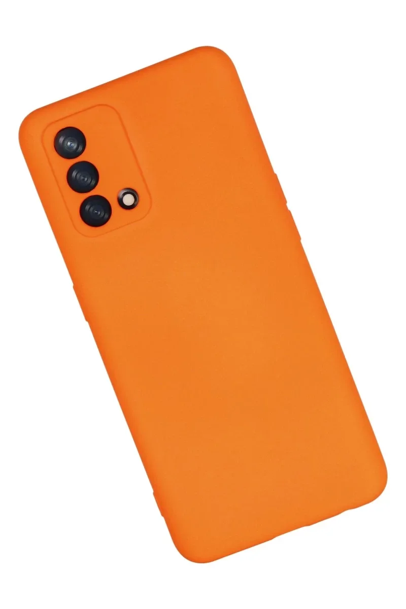 Oppo A74 4G Kılıf Nano içi Kadife Silikon - Turuncu görsel 2