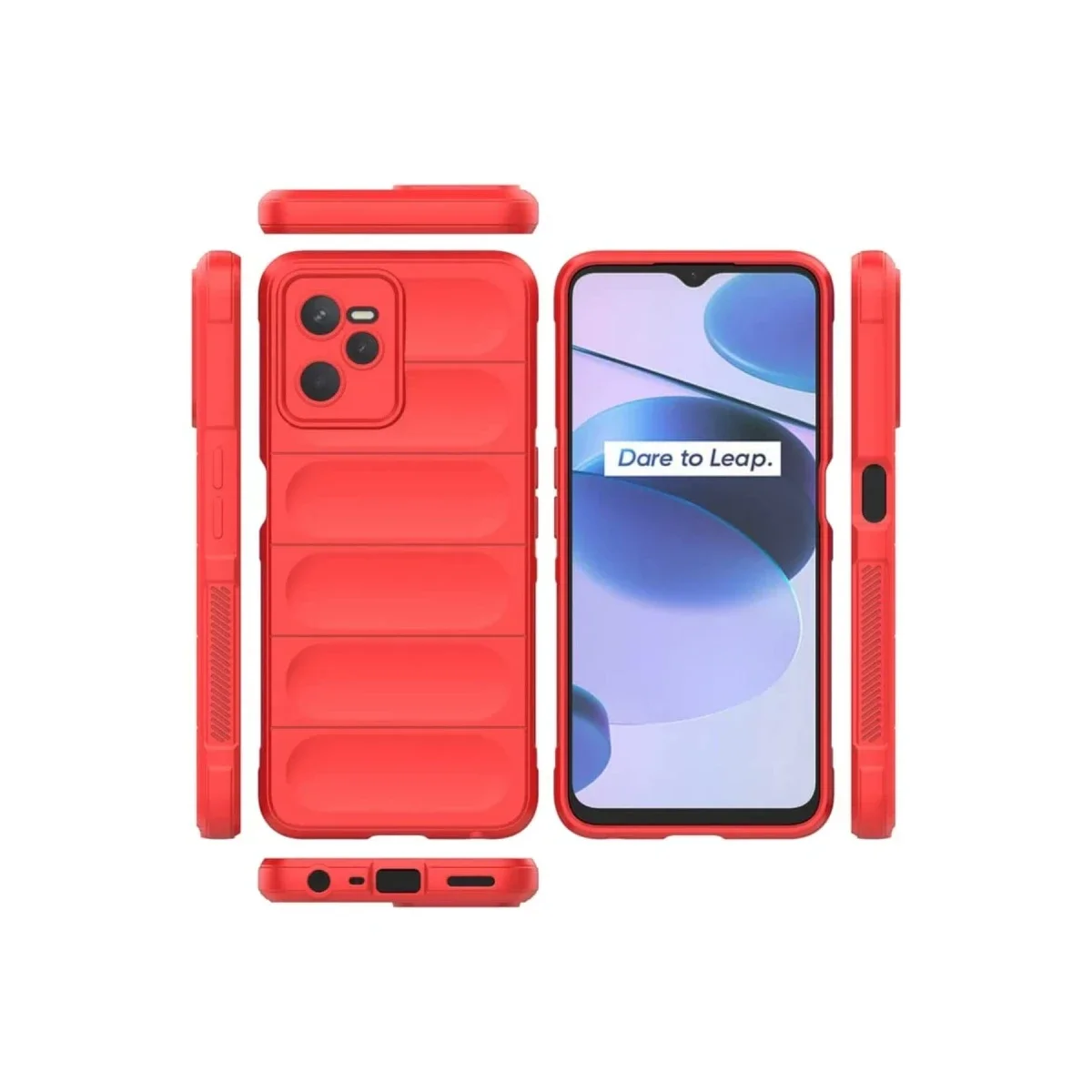 Realme C35 Kılıf Optimum Silikon - Kırmızı görsel 3