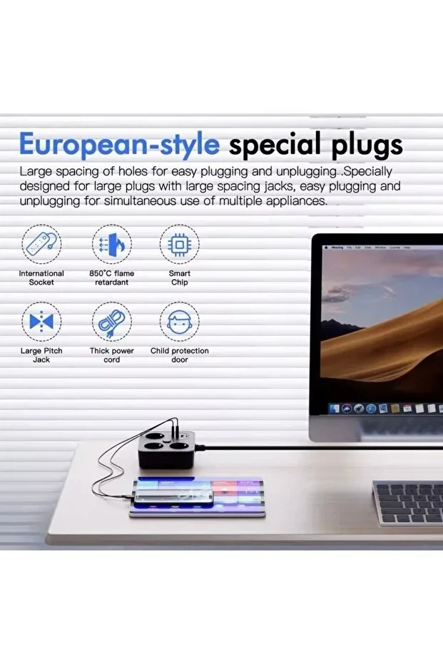 sonx Akım Korumalı Avrupa Tip-C USB Soket Kartı 2 Metre - Güvenli ve Uzun Kablo Çözümü görsel 3
