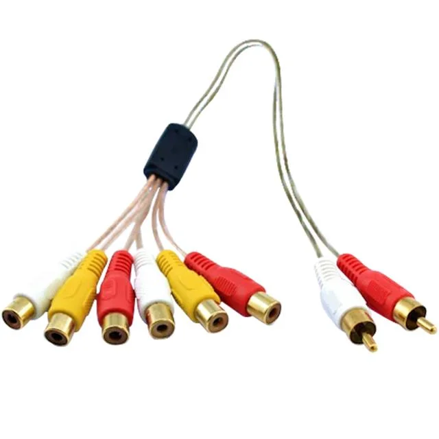 2 RCA Erkek / 6 RCA Dişi 55 Cm Kablo PM-5515