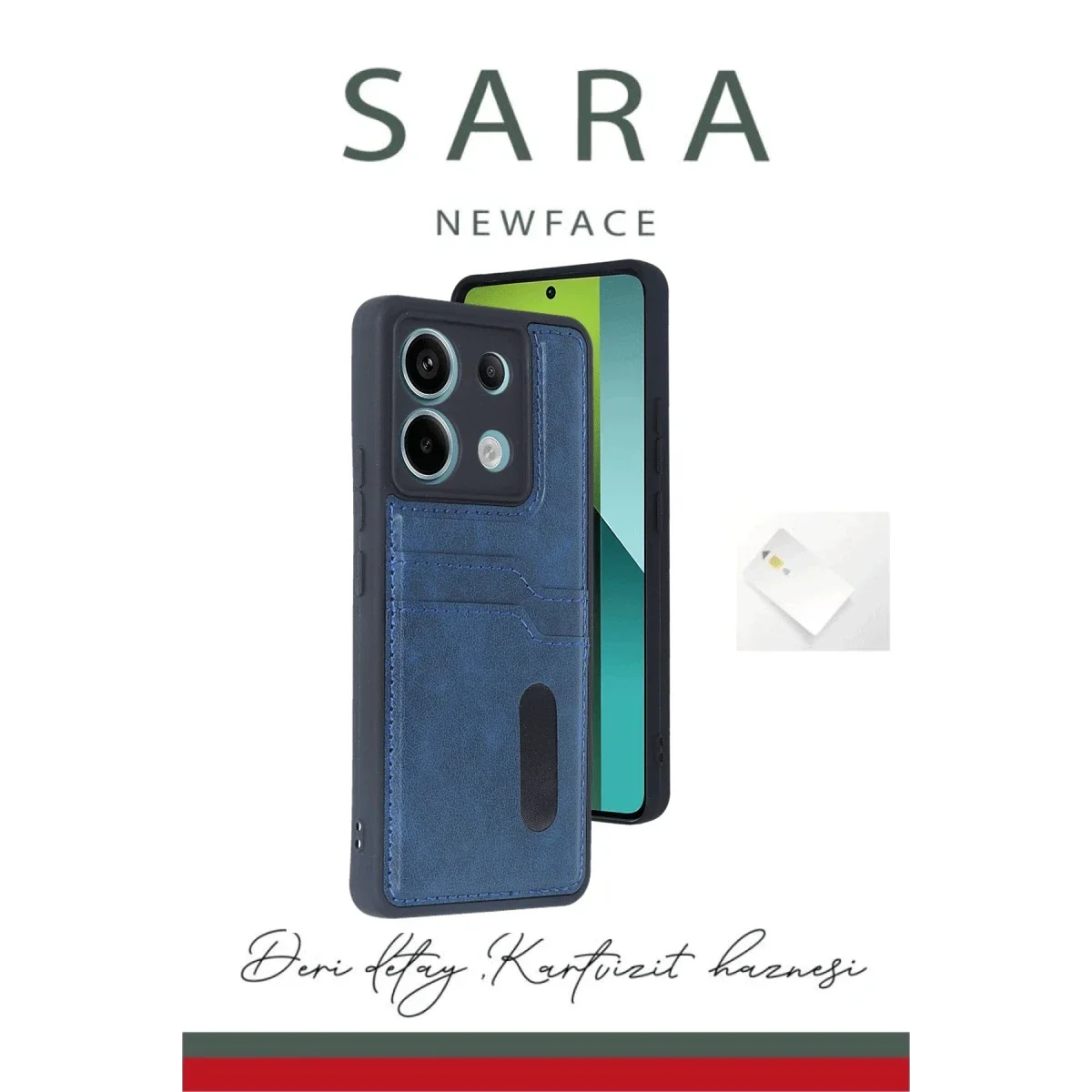 Xiaomi Redmi Note 13 Pro 5G Kılıf Sara Kartvizitli Deri Kılıf - Siyah görsel 3