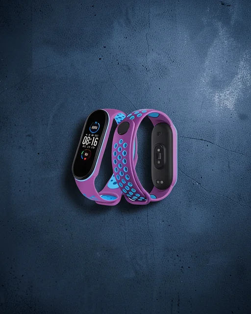 Xiaomi Mi Band 7 Spor Delikli Kordon - Mor-mavi