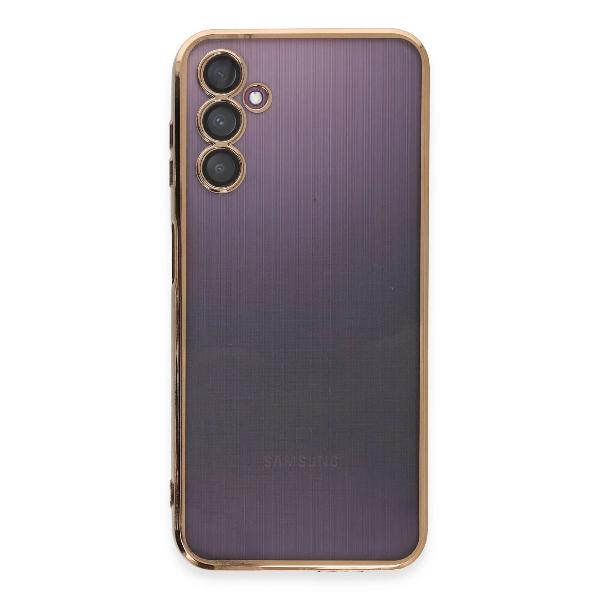 Samsung Galaxy A14 4g Kılıf Razer Lensli Silikon - Gold görsel 2
