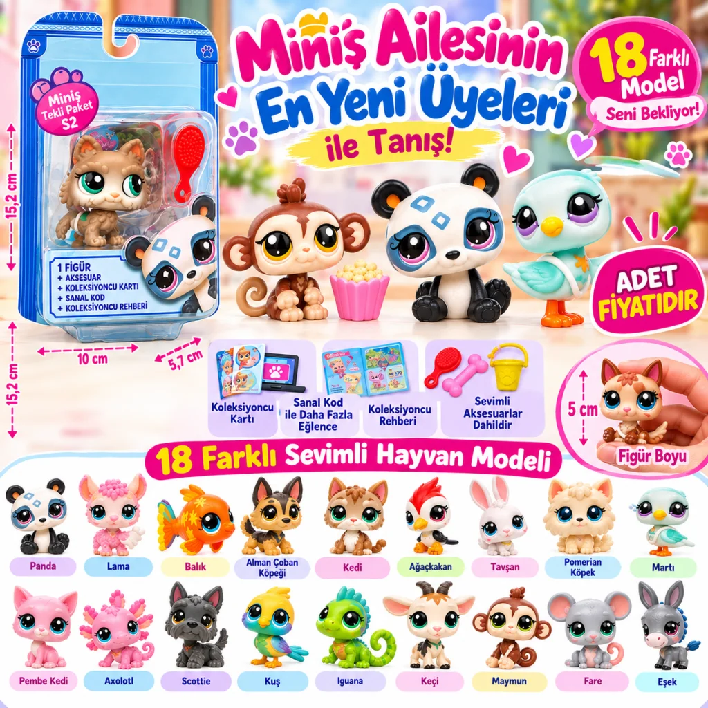 1000522 Pet Shop Minişler Tekli Paket S2 - 70 – Panda Yeni