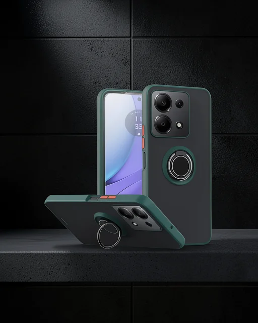 Xiaomi Redmi Note 13 Pro 4g Montreal Yüzüklü Silikon Kapak - Yeşil