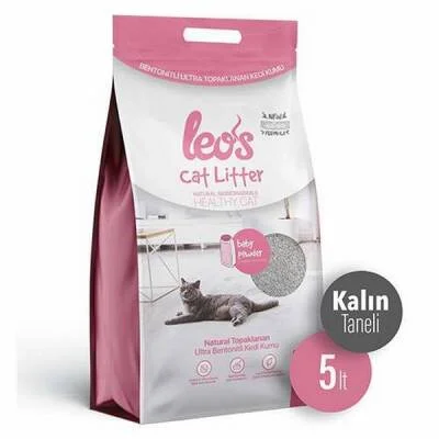Cat Litter Baby Powder Kokulu Kalın Taneli Kedi Kumu 5 Lt