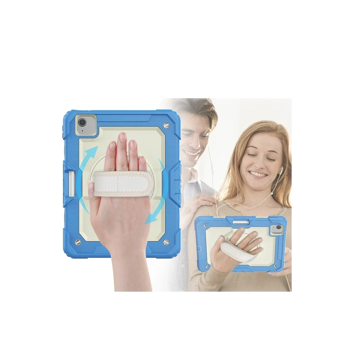 Apple iPad Pro 11 (2020) Kılıf Strap New Tablet Kapak - Mavi görsel 2