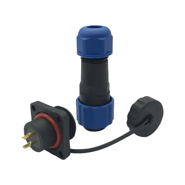 SD16 Su Geçirmez 2 Pin 16 Mm Dörtgen Konnektör (Fiş-Soket / Erkek-Dişi) görsel 2