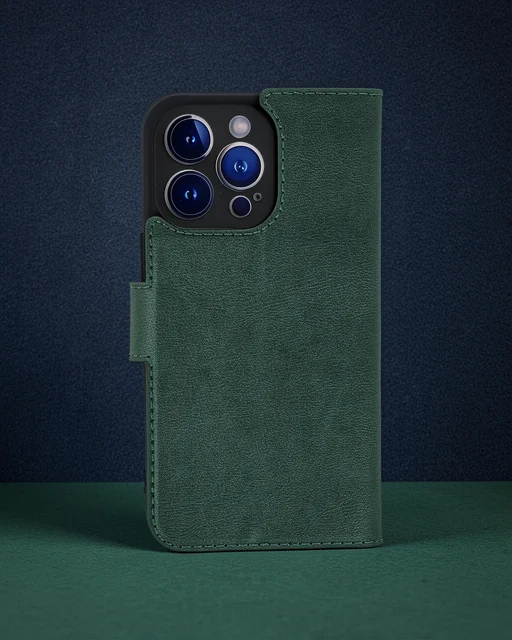 Apple İphone 13 Pro Max Kılıf Trend S Plus Kapaklı Kılıf - Yeşil