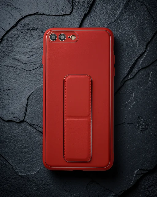 Apple İphone 7 Plus Kılıf Coco Deri Standlı Kapak - Kırmızı