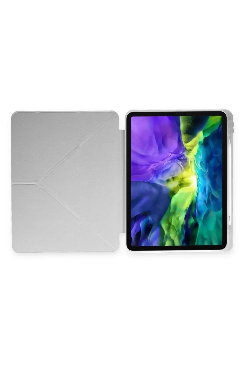 Apple iPad Pro 11 (2024) Kılıf Kalemlikli Mars Tablet Kılıfı - Gri görsel 2