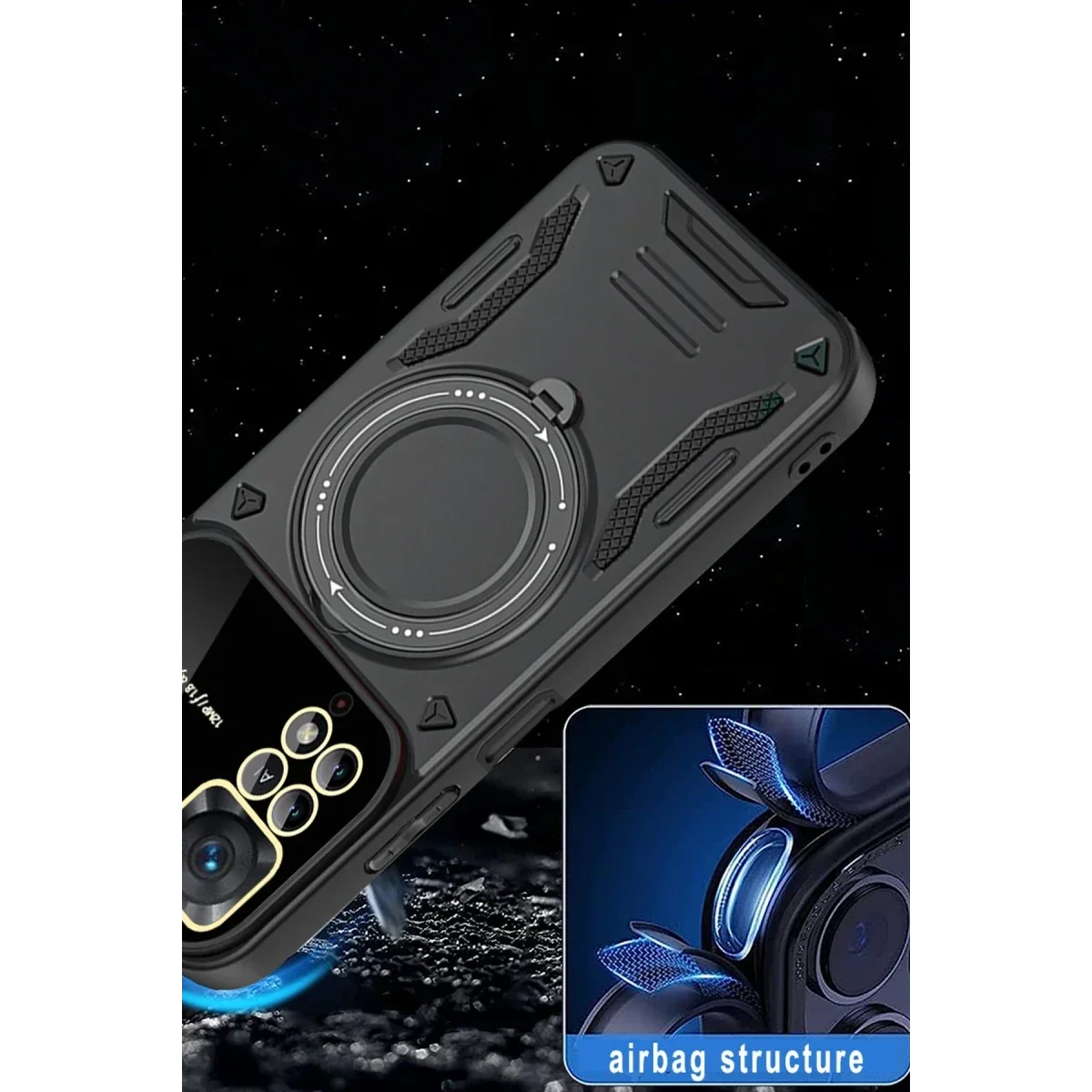 Xiaomi Redmi Note 12 Pro 4G Kılıf Joy Lens Standlı Kapak - Kırmızı görsel 4