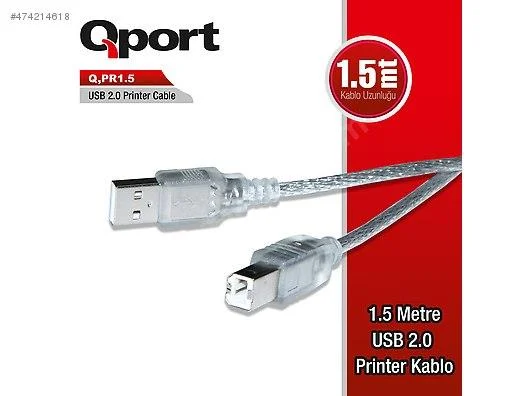 Q-PR1.5 Usb 2.0 1.5M Yazıcı Kablosu